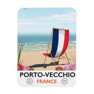 Porto-Vecchio, Frankreich Strand Reiseplakat Magnet