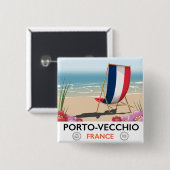 Porto-Vecchio, Frankreich, Strandproster Button (Vorne & Hinten)