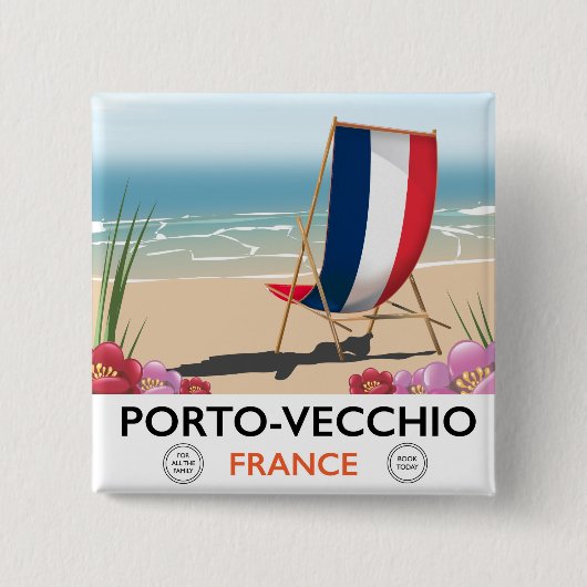 Porto-Vecchio, Frankreich, Strandproster Button (Vorderseite)