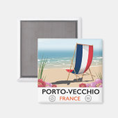 Porto-Vecchio, Frankreich, Strandproster Magnet (Vorderseite/Rückseite)