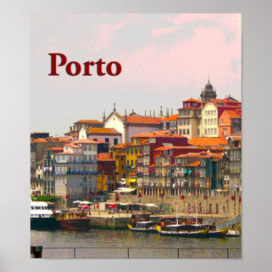 Porto von der anderen Seite des Douro Poster