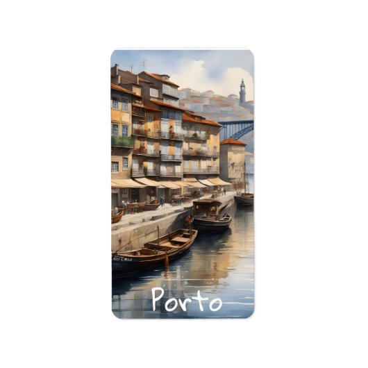 Porto Wasserfarbe Adressaufkleber (Vorne)