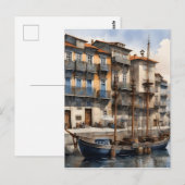 Porto Wasserfarbe Postkarte (Vorne/Hinten)