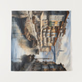 Porto Wasserfarbe Wandteppich (Vorderseite (Horizontal))