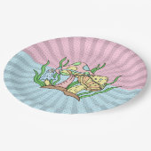 Portobello Mushroom Niedlich Pastell Pappteller (Schrägansicht)