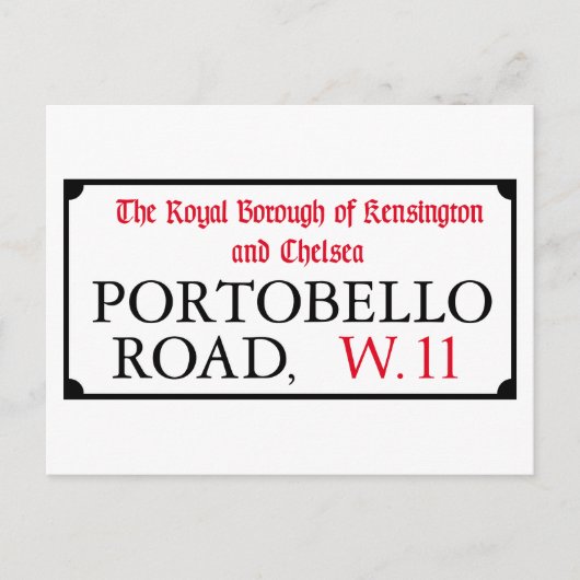 Portobello Road, London Street Sign Postkarte (Vorderseite)