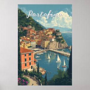 Portofino Genova Italien im Vintage-Stil Poster