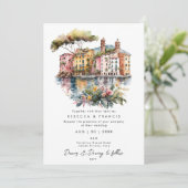 Portofino Hochzeitsfeier Einladung (Stehend Vorderseite)