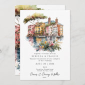 Portofino Hochzeitsfeier Einladung (Vorne/Hinten)