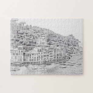 Portofino in Schwarz und Weiß - 11x14 - 252 pc Puzzle