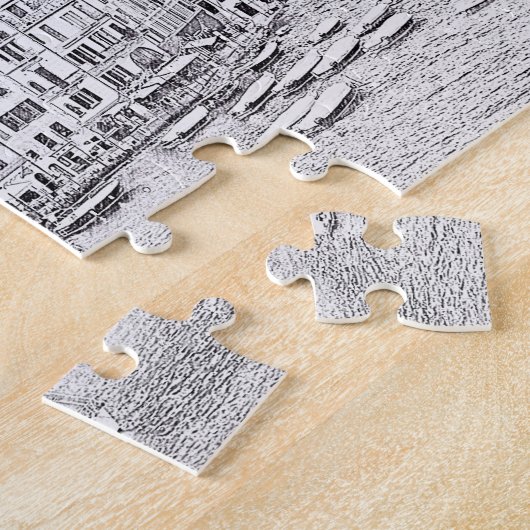 Portofino in Schwarz und Weiß - 8x10 - 110 pc Puzzle (Seite)