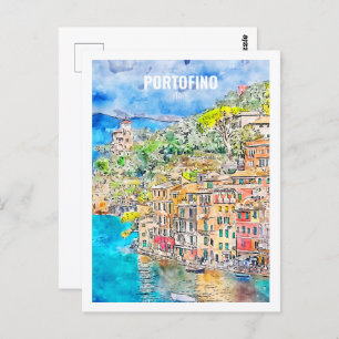 Portofino Italien Fantastischer Ausflugsort Wasser Postkarte