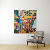 Portofino Italien Farbenfrohe Schiffe der Modernen Wandteppich (Beispiel (Horizontal))