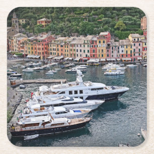 Portofino, Italien - Italienisches Hafenstädtchen Rechteckiger Pappuntersetzer
