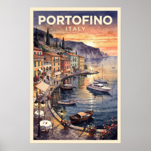 Portofino Italien Reisen Vintage Poster