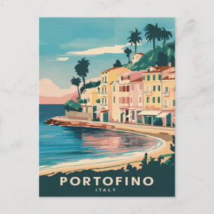 Portofino Italien Reisen Wasserfarbe Postkarte