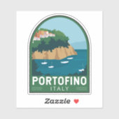 Portofino Italien Retro Reisen Vintag Aufkleber (Blatt)