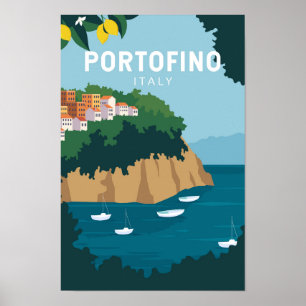 Portofino Italien Retro Reisen Vintag Poster