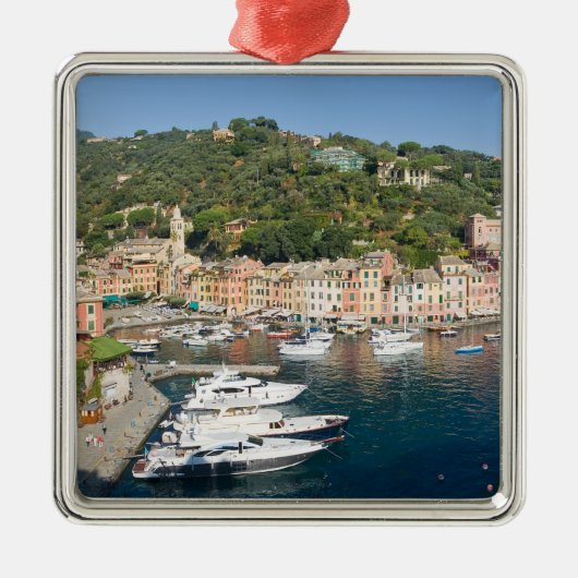 Portofino Panorama Silbernes Ornament (Vorne)