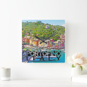 Portofino Quadratische Wanduhr (Zuhause)