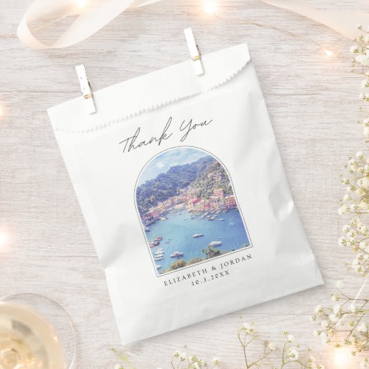 Portofino Wedding Italien Foto Vielen Dank Geschenktütchen (Ausgeschnitten)