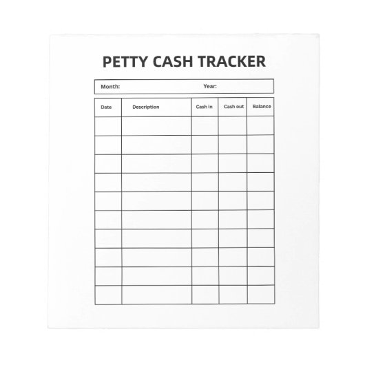 Portokassen-Notizblock Notizblock (Vorderseite)