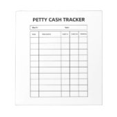 Portokassen-Tracker Notizblock (Vorderseite)