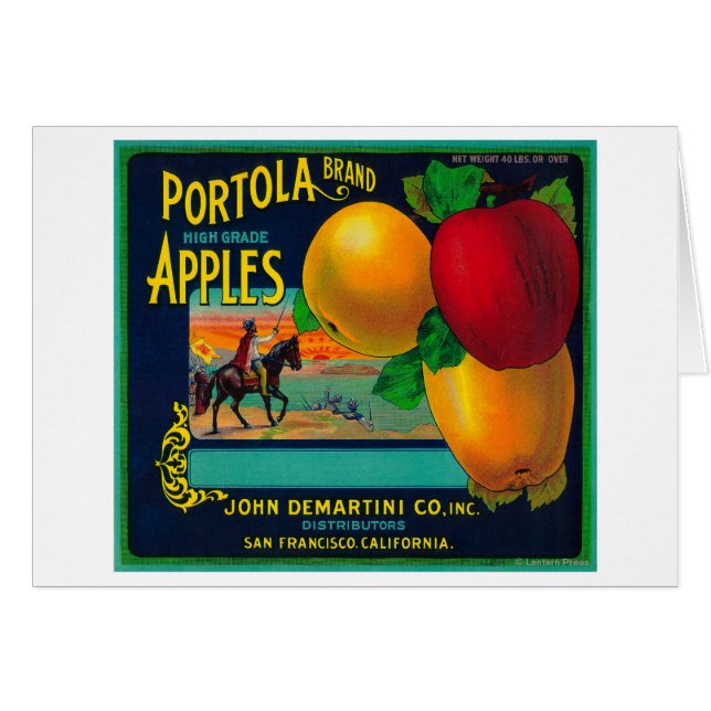 Portola Apple Crate Label (Vorderseite (Horizontal))