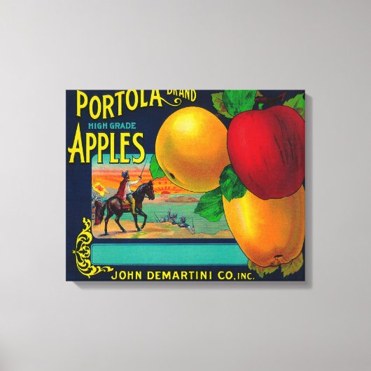 Portola Apple Crate Label Leinwanddruck (Vorderseite)