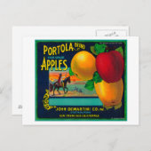Portola Apple Crate Label Postkarte (Vorne/Hinten)