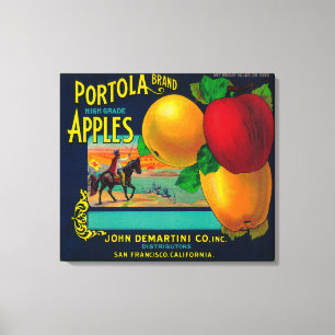 Portola Apple Kisten-Aufkleber Leinwanddruck