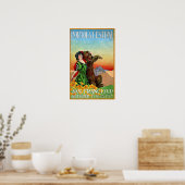 Portola Festival Lady mit Bär Poster (Küche)