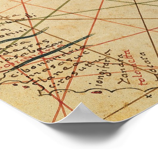 Portolan Chart | Karte von Kairo, Ägypten Poster (Ecke)