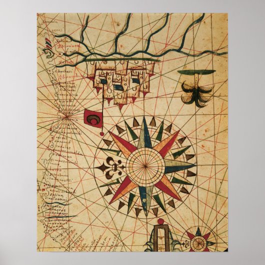 Portolan Chart | Karte von Kairo, Ägypten Poster (Vorne)