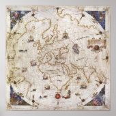 Portolan Chart of the World | 1519 Poster (Vorne)