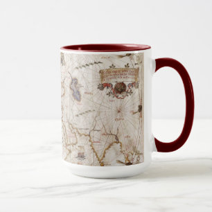Portolan Diagramm der Welt 1519 Tasse