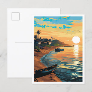Portonovo Benin Art Vintage Reisevorführung Postkarte