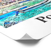 Portovenere Italien Reisen Wasserfarbenhandzeichnu Poster (Ecke)