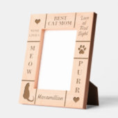 Portrait 12x18 BEST Cat MAMA Ever Individuelle Nam Geätzte Rahmen (Links)