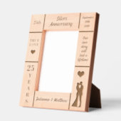 Portrait 12x18 Silver 25. Hochzeitstag Geätzte Rahmen (Links)