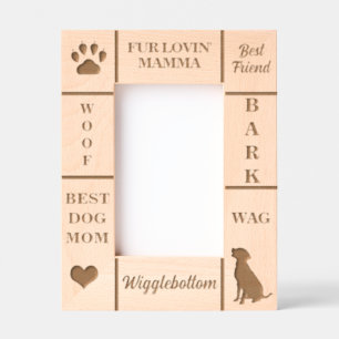 Portrait 4x6 BEST Hunde MAMA je Individuelle Name Geätzte Rahmen