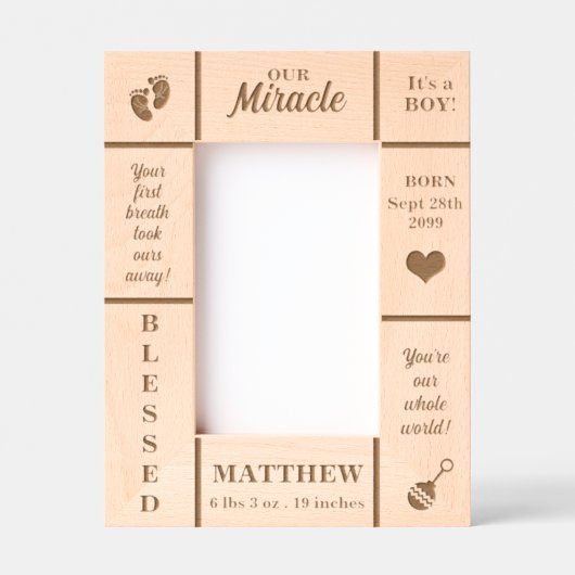 Portrait 4x6 Neues Baby Personalisiert Geätzte Rahmen (Vorderseite)