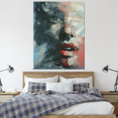 Portrait, Abstraktion, Aquarell, Kunst, moderne Ku Leinwanddruck (Insitu (Schlafzimmer))