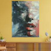 Portrait, Abstraktion, Aquarell, Kunst, moderne Ku Leinwanddruck (Insitu (Wohnzimmer))