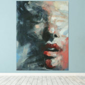 Portrait, Abstraktion, Aquarell, Kunst, moderne Ku Leinwanddruck (Insitu (Holzboden))