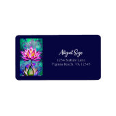Portrait-Adresse der atemberaubenden Rosa Lotus-Bl Adressaufkleber (Vorne)