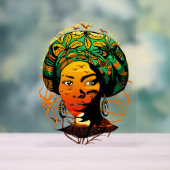 Portrait afrikanischer Frauen mit Sonnenuntergang Acrylschild (Neutral)