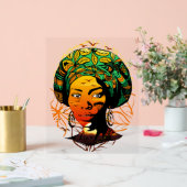 Portrait afrikanischer Frauen mit Sonnenuntergang Acrylschild (Hochzeit)