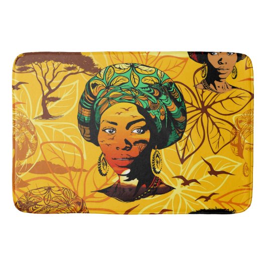 Portrait afrikanischer Frauen mit Sonnenuntergang Badematte (Vorderseite)