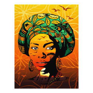 Portrait afrikanischer Frauen mit Sonnenuntergang Fotodruck